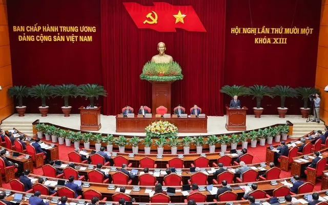 Sau Hội nghị Trung ương 11, khóa XIII, Bộ Chính trị, Ban Bí thư đã ban hành một số Kết luận về tập trung hoàn thành nhiệm vụ sắp xếp tổ chức bộ máy và đơn vị hành chính. (Ảnh: TTXVN) Sau Hội nghị Trung ương 11, khóa XIII, Bộ Chính trị, Ban Bí thư đã ban hành một số Kết luận về tập trung hoàn thành nhiệm vụ sắp xếp tổ chức bộ máy và đơn vị hành chính. (Ảnh: TTXVN)