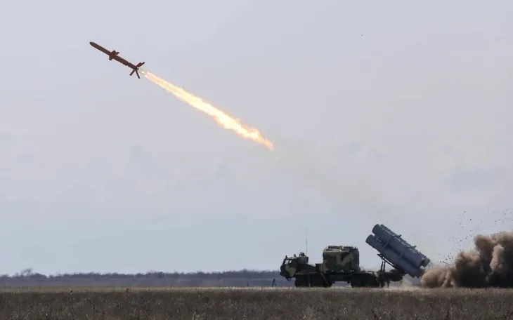 Một tên lửa Neptune do Ukraine sản xuất được phóng vào ngày 5/4/2019. (Ảnh: Văn phòng Tổng thống Ukraine)
