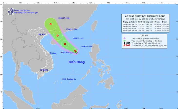 Áp thấp nhiệt đới giật cấp 8, cách quần đảo Hoàng Sa khoảng 440 km- Ảnh 1. Áp thấp nhiệt đới giật cấp 8, cách quần đảo Hoàng Sa khoảng 440 km- Ảnh 1.