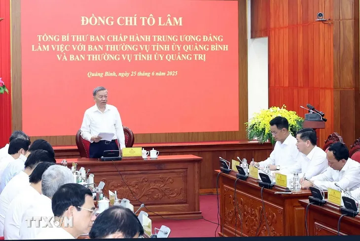 Tổng Bí thư Tô Lâm: Để hợp nhất là đòn bẩy chiến lược đưa Quảng Trị mới vươn lên - Ảnh 2.