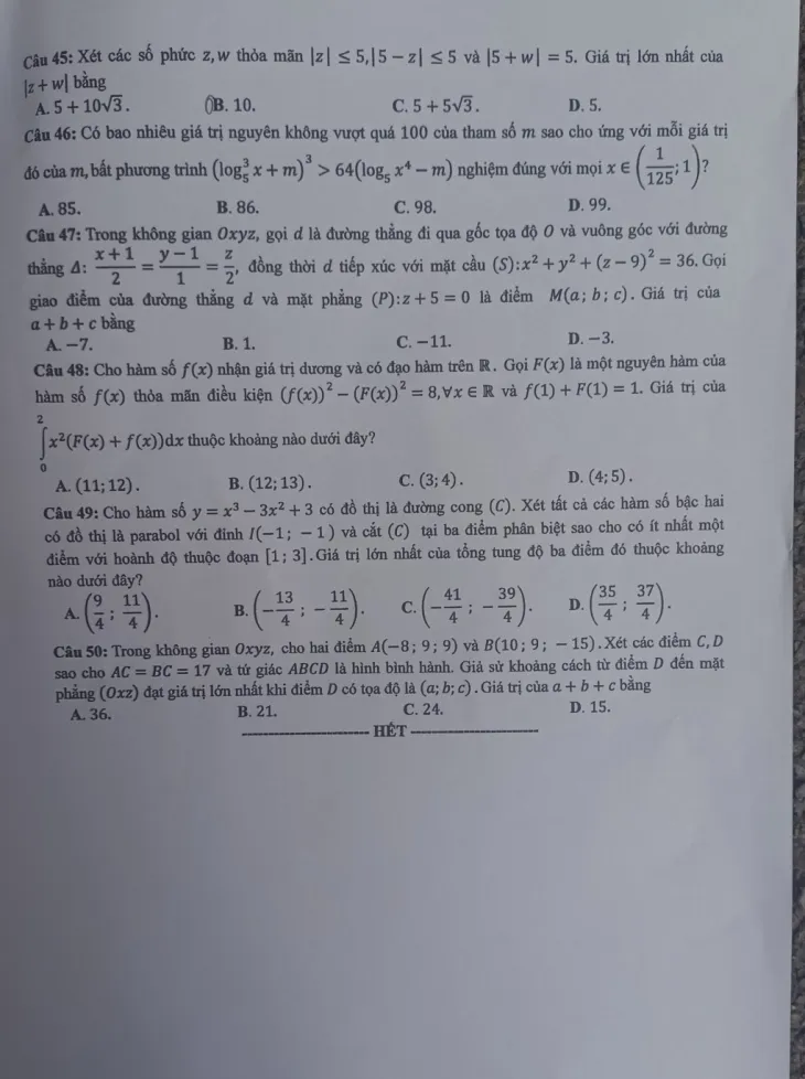 Đề thi Toán tốt nghiệp THPT 2025 - Ảnh 9.