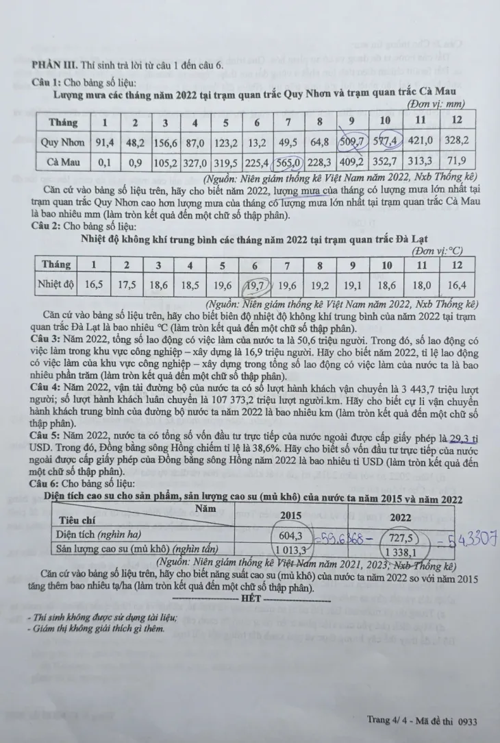 Đề thi môn Địa lý thi tốt nghiệp THPT 2025
- Ảnh 4.