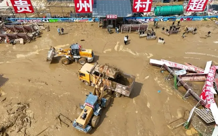 Lũ lụt tại Trung Quốc. (Ảnh: Tân Hoa Xã)