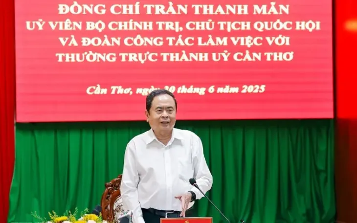 Chủ tịch Quốc hội Trần Thanh Mẫn phát biểu. (Ảnh: TTXVN) Chủ tịch Quốc hội Trần Thanh Mẫn phát biểu. (Ảnh: TTXVN)
