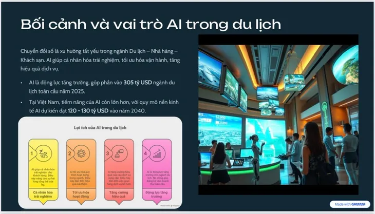 Ứng dụng trí tuệ nhân tạo ( AI) trong đào tạo du lịch - Ảnh 1.