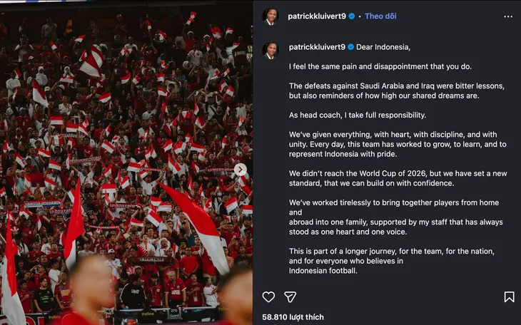 Patrick Kluivert lần đầu lên tiếng sau khi Indonesia "tan mộng" World Cup