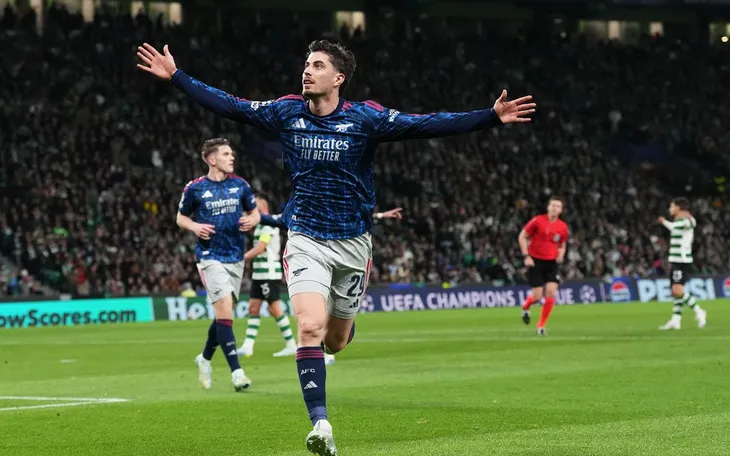 Kai Havertz tỏa sáng cuối trận, Arsenal chiếm ưu thế tại tứ kết Champions League