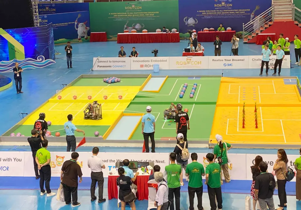 ABU Robocon 2024: Sôi nổi không khí tại buổi thử sân