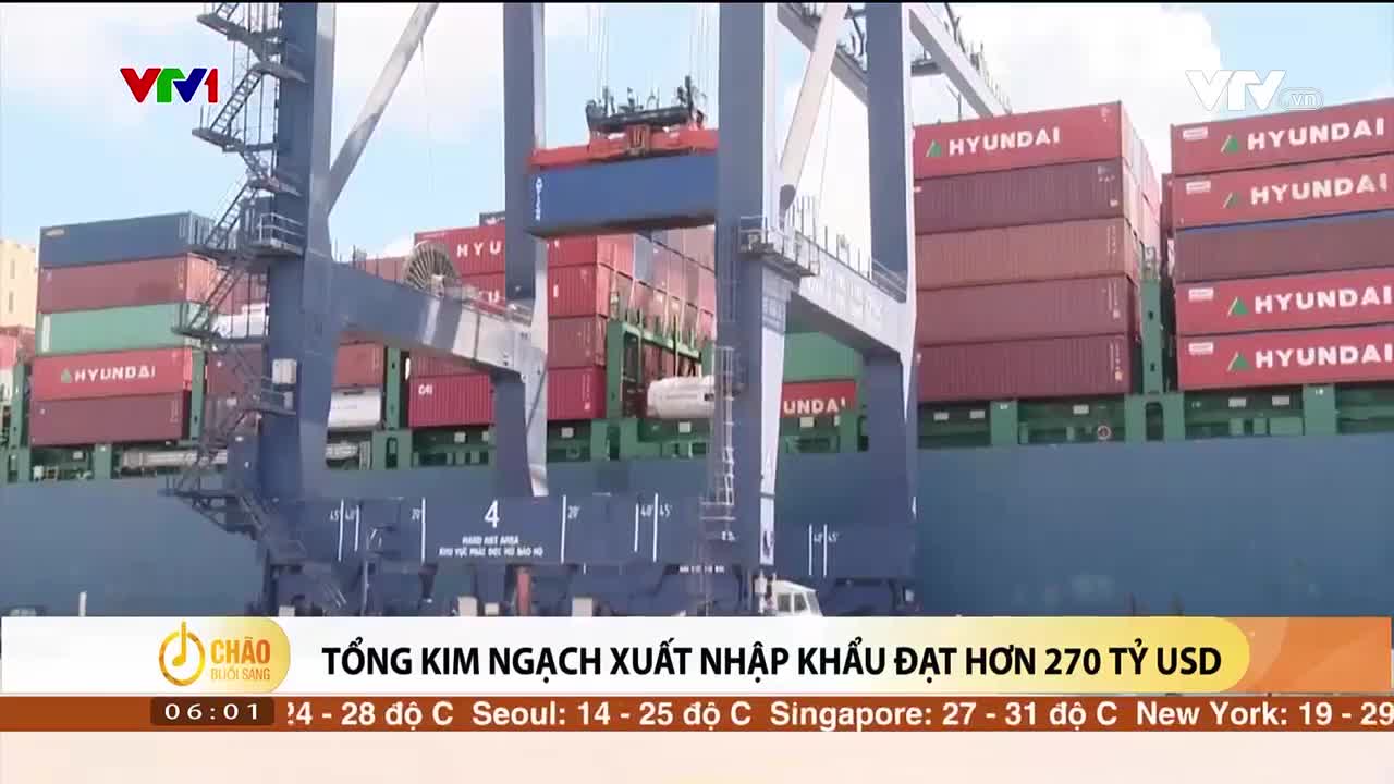 Tổng kinh ngạch xuất nhập khẩu đạt hơn 270 tỷ USD - Video đã phát trên  vtv-news | VTV.VN