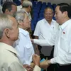 President meets armed forces voters in HCM City