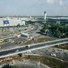 Saigon airport entrance flyovers before opening