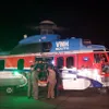 Injured fisherman brought to shore by helicopter