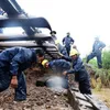 Land erosion affects North-South railway after storm Usagi