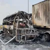 Fiery crash on belt-ring road kills bus passenger