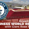 Ecuador to break a guinness record with giant rose pyramid