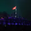 Hue flag tower lit with 1000 led lights