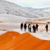 Snow in the Sahara desert