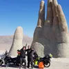 Vietnamese backpacker traveling around the world by motorbike