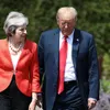 Donald Trump arrives in Britain for first visit as US President