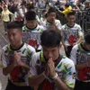 Thai boys rescued from cave say “thank you”