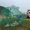 Fish-shaped bamboo dustbins help protect environment in Cai Chien island