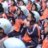 Helmeted children set new world record