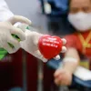 People volunteer to donate blood during COVID- 19 pandemic