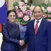 President Nguyen Xuan Phuc receives Lao Vice President Pany Yathotou