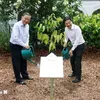 Vietnam's top leader, Singapore PM plant tree at Singapore Botanic Gardens