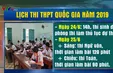 Lịch thi chính thức kỳ thi THPT Quốc gia năm 2019