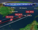 Bão số 15 cách quần đảo Trường Sa khoảng 180km, giật cấp 10