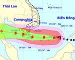 Tin bão khẩn cấp: Khoảng tối và đêm 25/12, bão số 16 sẽ đi vào đất liền các tỉnh từ Bà Rịa-Vũng Tàu đến Cà Mau