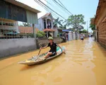 Nhiều xã ven sông Bùi, huyện Chương Mỹ, Hà Nội vẫn ngập nặng