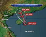 Vùng áp thấp mạnh lên thành áp thấp nhiệt đới