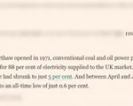 Nửa thế kỷ chuyển đổi sử dụng điện nhiên liệu hóa thạch tại Anh
