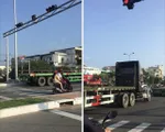 Phạt nguội đo&agrave;n xe container vượt đ&egrave;n đỏ