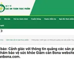 Sản phẩm Thực phẩm bảo vệ sức khỏe Giảm cân Bona bị xử phạt