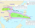 Bão số 7 bắt đầu suy yếu, tâm bão nằm ngay trên vùng biển Thái Bình