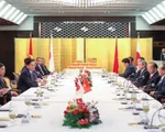 Thủ tướng Phạm Minh Chính tiếp cựu Thủ tướng Nhật Bản Suga Yoshihide và Chủ tịch Liên minh Nghị sĩ hữu nghị Nhật - Việt Nikai Toshihiro