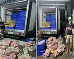 Bắt nhóm đối tượng tuồn hơn 4 tấn thịt lợn bệnh làm giò chả, cung cấp suất ăn công nghiệp