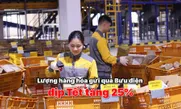 Lượng hàng hóa gửi qua Bưu điện dịp Tết tăng 25%
