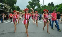 International dancers perform on Hanoi's walking streets