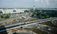 Saigon airport entrance flyovers before opening