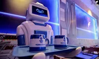 Robot works at Hanoi coffee shop