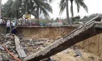 Huge subsided area after heavy rain in Da Nang