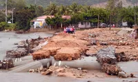 Land erosion affects North-South railway after storm Usagi