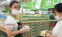 NutiFood soymilk on shelves of Walmart supermarkets in China