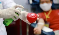 People volunteer to donate blood during COVID- 19 pandemic