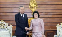 President To Lam meets Cambodian NA President