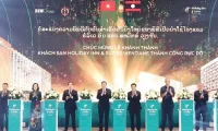 Vietnamese and Lao top legislators attend inauguration of internationally branded project in Laos